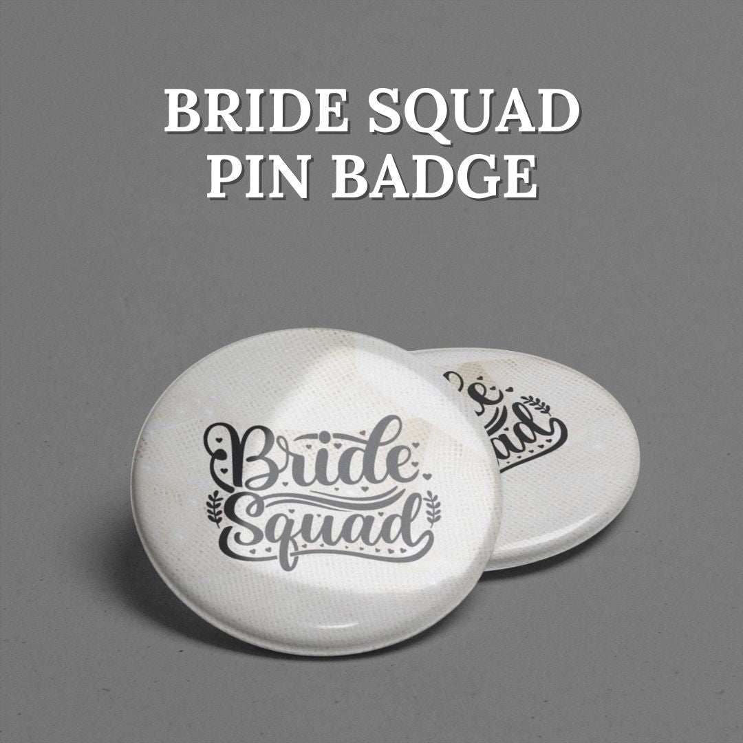 Bride Squad Ivory Pearl Pin Badge