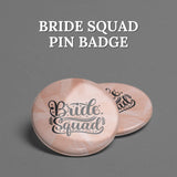Bride Squad Peach Tulle Pin Badge