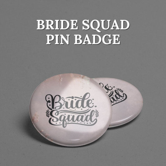 Bride Squad Blush Floral Pin Badge