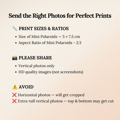 Instructions for sending the right photos for perfect photo prints