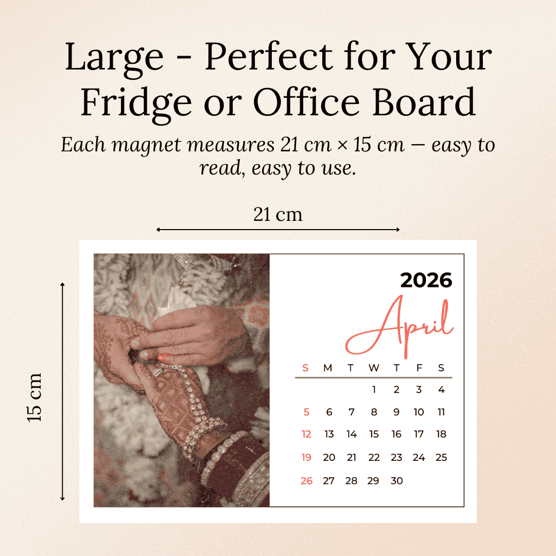 Calendar Magnet for Refrigerator