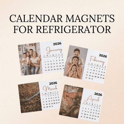 Calendar magnets for refrigerator with family photos